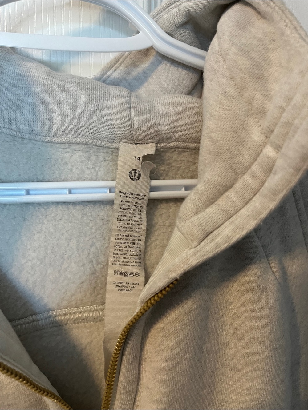 lululemon athletica Light Gray Zip-Up Bomber Hoodie - Picture 2 of 5